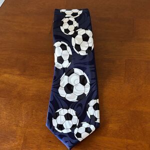 Fratello Hand Made Soccer Patterned Blue Tie